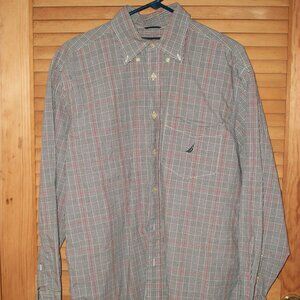 NAUTICA Sanded Poplin Men's Long Sleeve Shirt Size LARGE